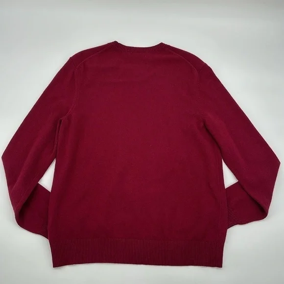 Calvin Klein CK Logo Wool blend Crewneck Classic Holiday Knit Sweater Wine sze M - Picture 5 of 10